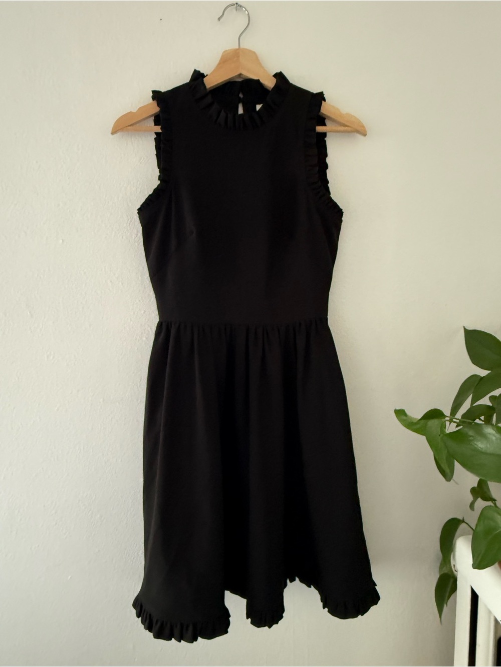 kate spade Black Sleeveless Dress with Ruffle Trim